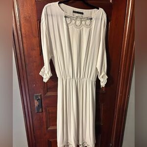 Zara White Lace Midi Dress